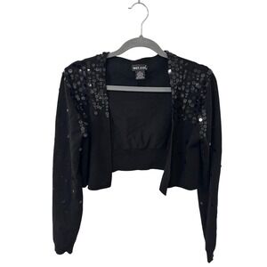 vintage Wet Seal Y2K Black NYE cardigan sequence detail Fits M-XL